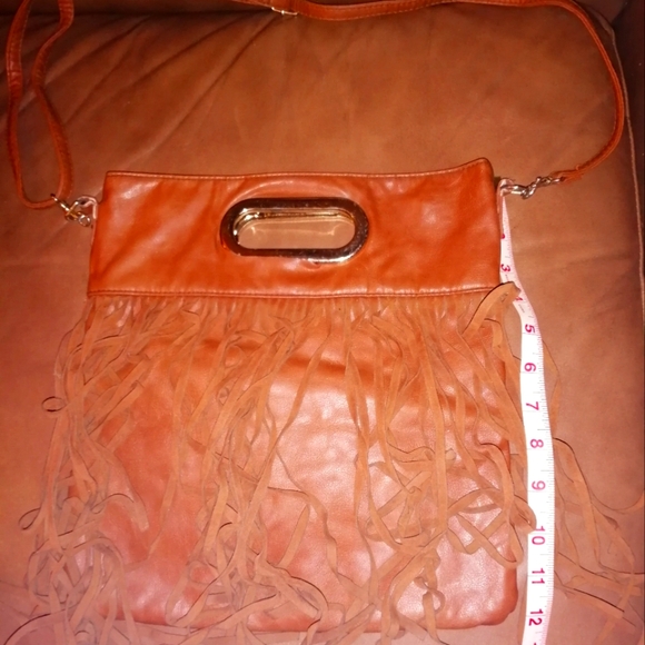 🐘 ALDO brown crossbody/handbag with fringe - Picture 1 of 8
